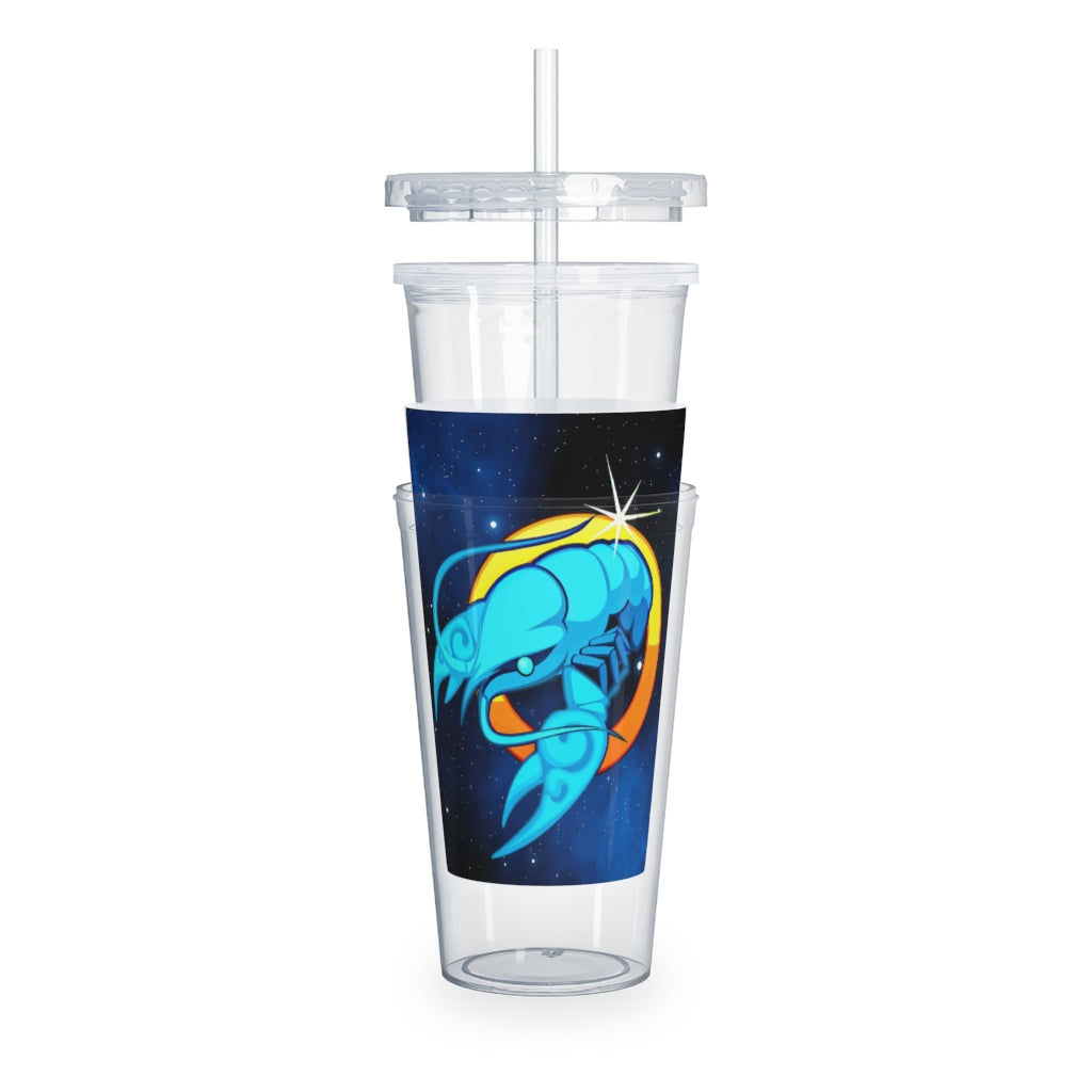 Zodiac Sign Cancer - 20oz Plastic Tumbler with Straw