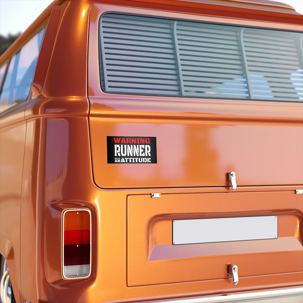 Runner With An Attitude - 7.5" x 3.75" Bumper Sticker