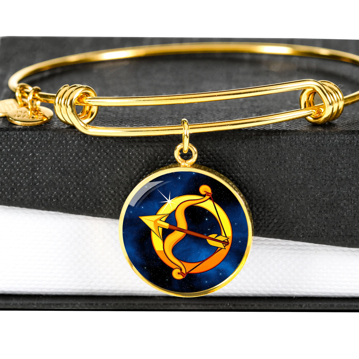 Zodiac Sign Sagittarius - 18k Gold Finished Bangle Bracelet