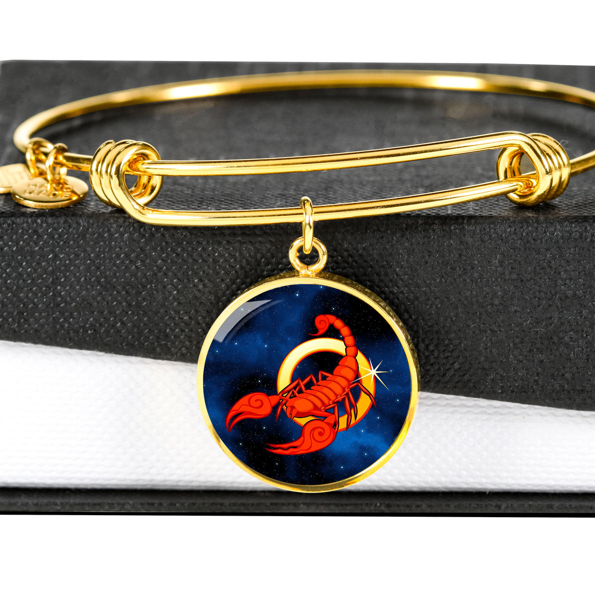 Zodiac Sign Scorpio - 18k Gold Finished Bangle Bracelet