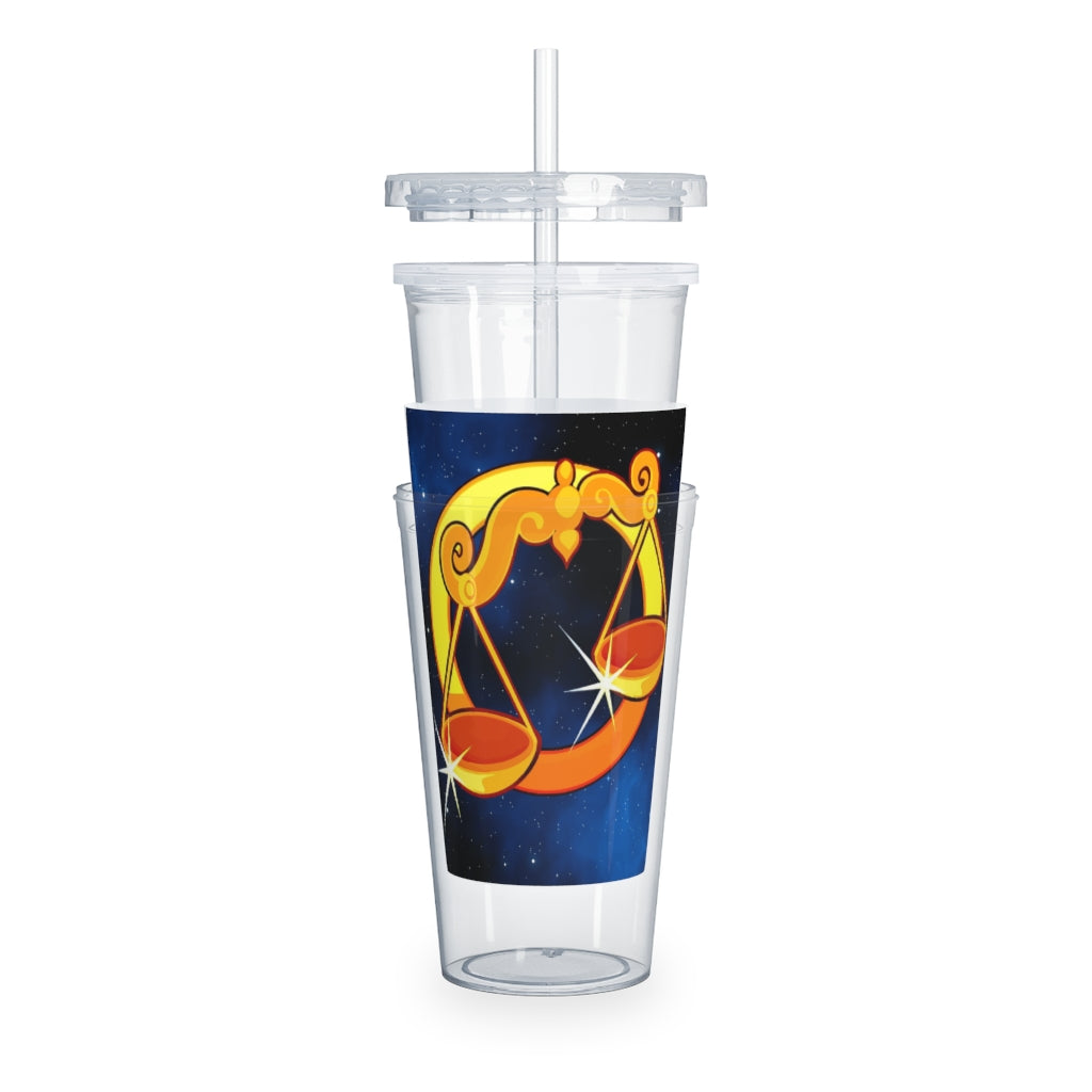 Zodiac Sign Libra - 20oz Plastic Tumbler with Straw