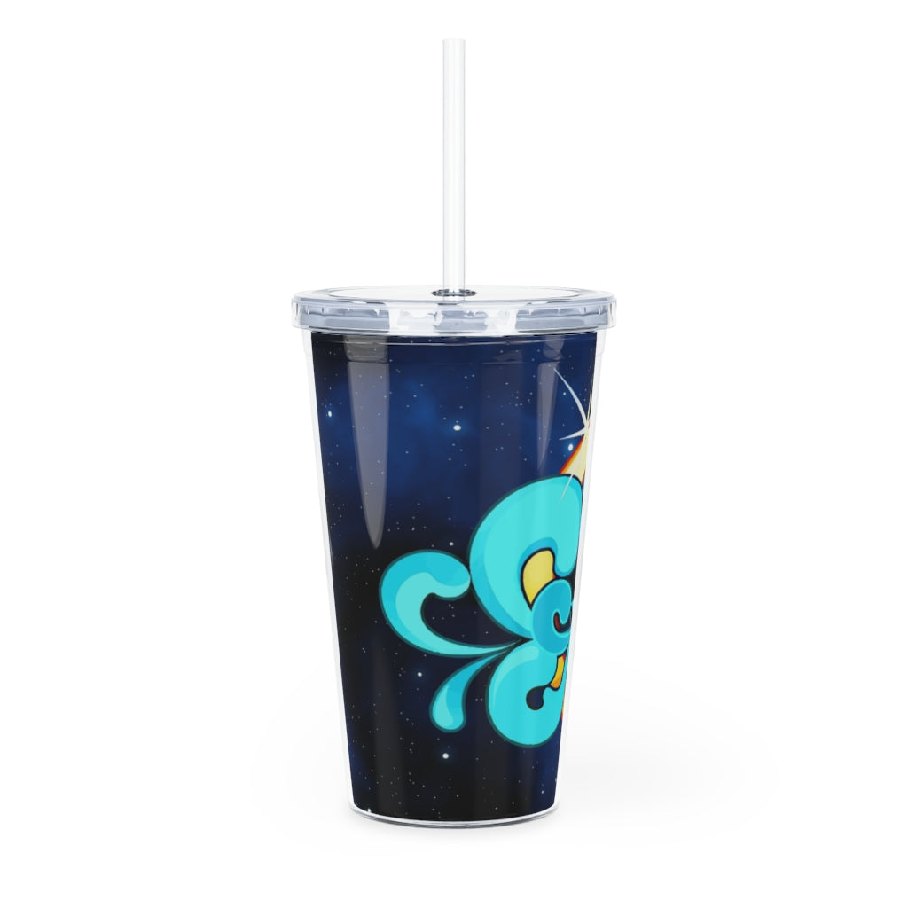 Zodiac Sign Aquarius - 20oz Plastic Tumbler with Straw