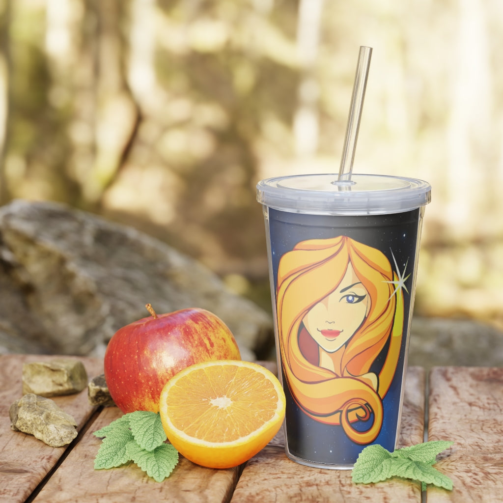 Zodiac Sign Virgo - 20oz Plastic Tumbler with Straw