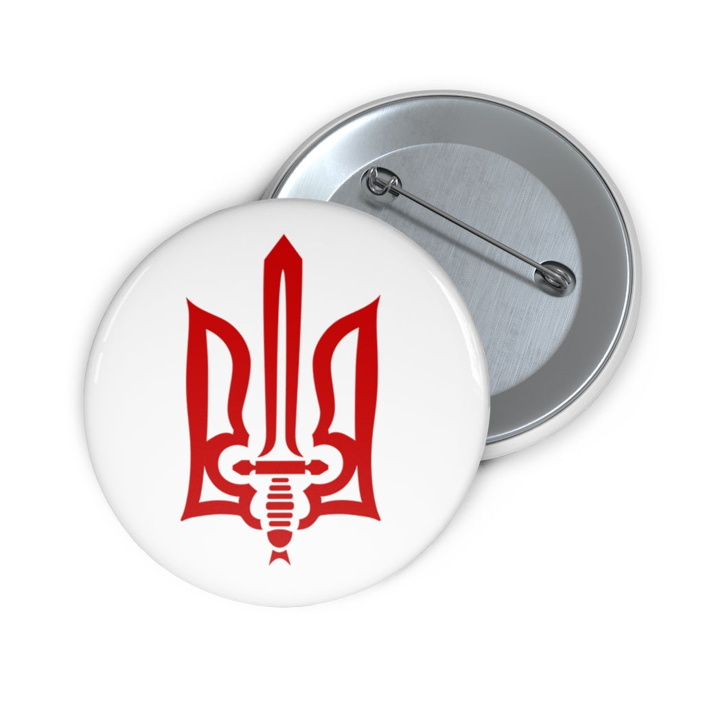 Stylized Tryzub (Red) - 2.25" Pin Button