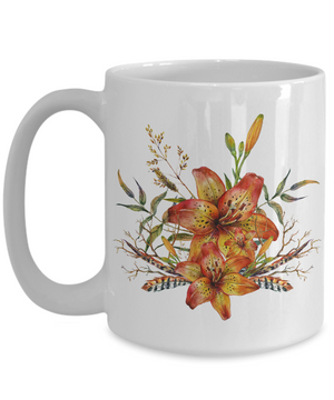 Tiger Lily Bouquet v2 - 15oz Mug - Unique Gifts Store
