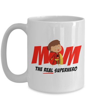 Mom - The Real Superhero - 15oz Mug