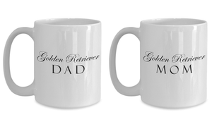 Golden Retriever Mom & Dad - Set Of 2 15oz Mugs