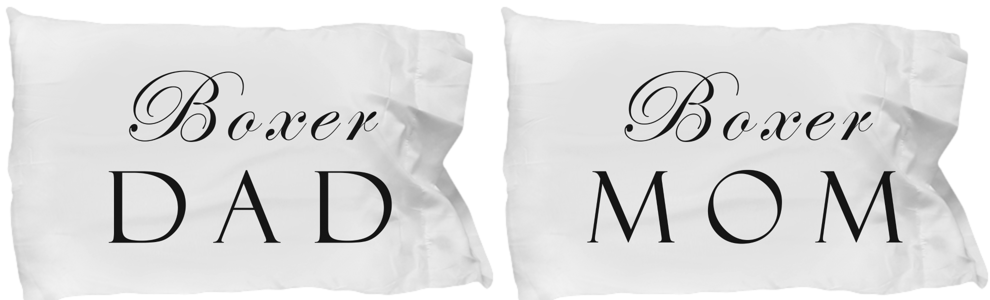 Boxer Mom & Dad - Set Of 2 Pillow Cases - Unique Gifts Store