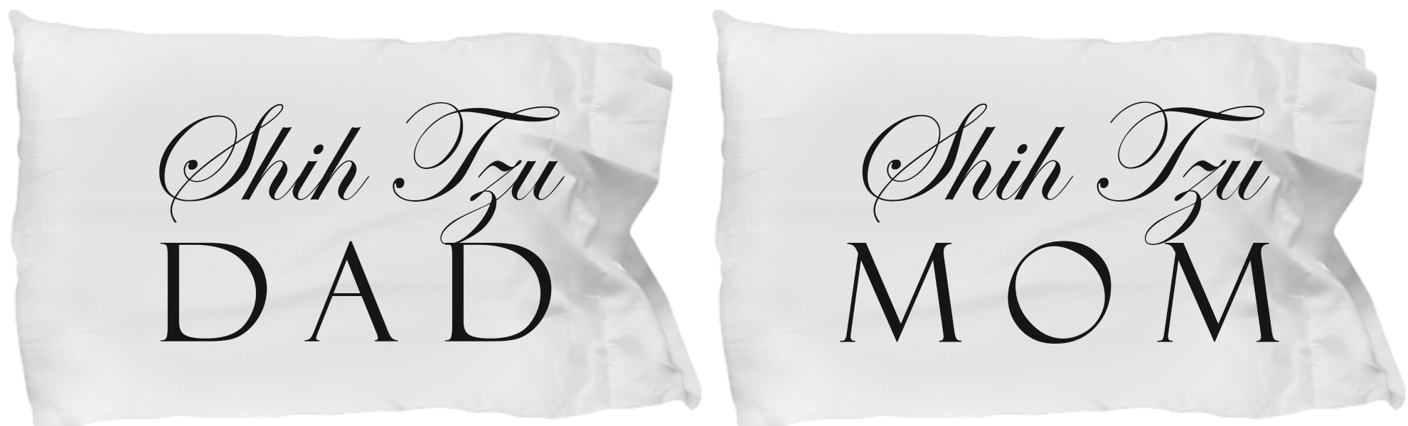 Shih Tzu Mom & Dad - Set Of 2 Pillow Cases