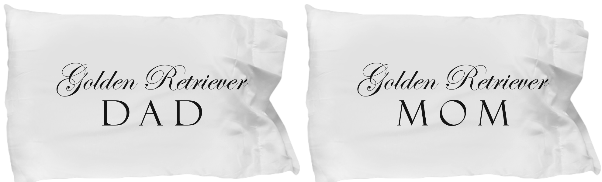 Golden Retriever Mom & Dad - Set Of 2 Pillow Cases - Unique Gifts Store