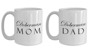 Doberman Mom & Dad - Set Of 2 15oz Mugs