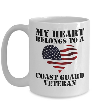 My Heart Belongs To A Coast Guard Veteran - 15oz Mug