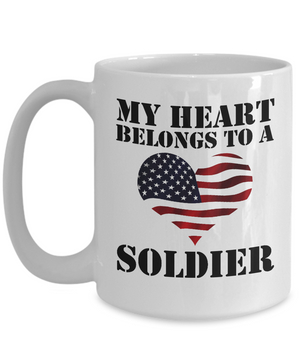My Heart Belongs To A Soldier - 15oz Mug