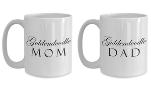 Goldendoodle Mom & Dad - Set Of 2 15oz Mugs