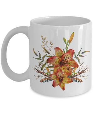 Tiger Lily Bouquet v2 - 11oz Mug - Unique Gifts Store