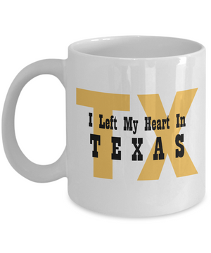 Heart In Texas - 11oz Mug - Unique Gifts Store