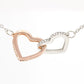 016 To My Wife - Interlocking Hearts Necklace With Mahogany Style Luxury Box
