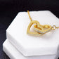 012 To My Lovely Wife - 18K Yellow Gold Finish Interlocking Hearts Necklace With Mahogany Style Luxury Box