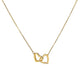 018 Dear Wife, Happy Anniversary - 18K Yellow Gold Finish Interlocking Hearts Necklace With Mahogany Style Luxury Box
